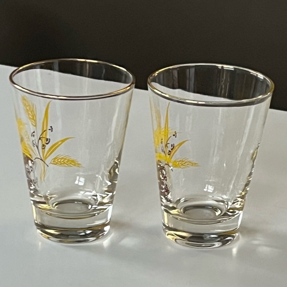 VTG 1950s Autumn Gold glasses Homer Laughlin for Century Service set/2, 4 oz - Picture 5 of 10
